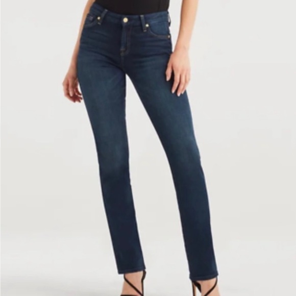 7 for All Mankind Kimmie Straight Leg Blue Size 31 - Picture 2 of 15